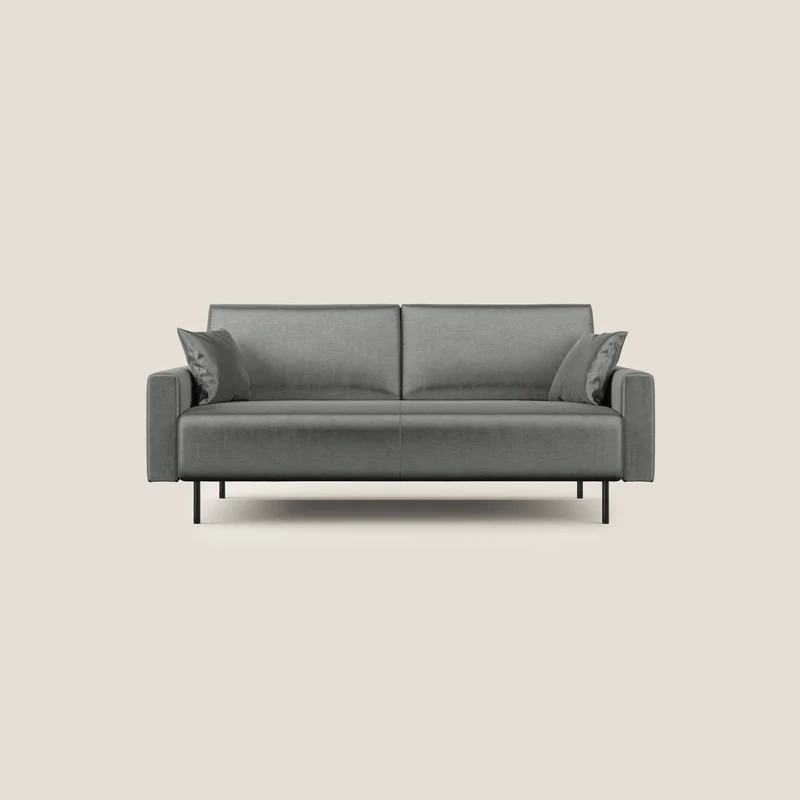 Arthur divano moderno in velluto morbido impermeabile T01 grigio chiaro