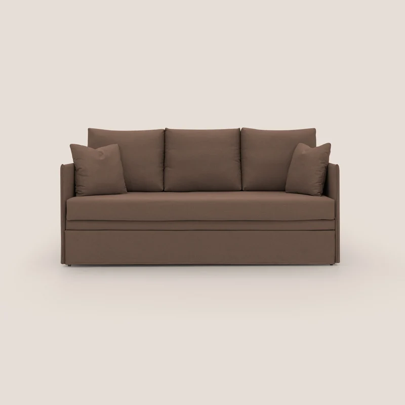 Brera Divano duplex con doppio letto in tessuto simil cotone impermeabile T13 marrone