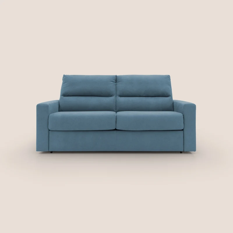 Paloma divano letto con materasso alto 18 cm con Aloe Vera in tessuto impermeabile blu