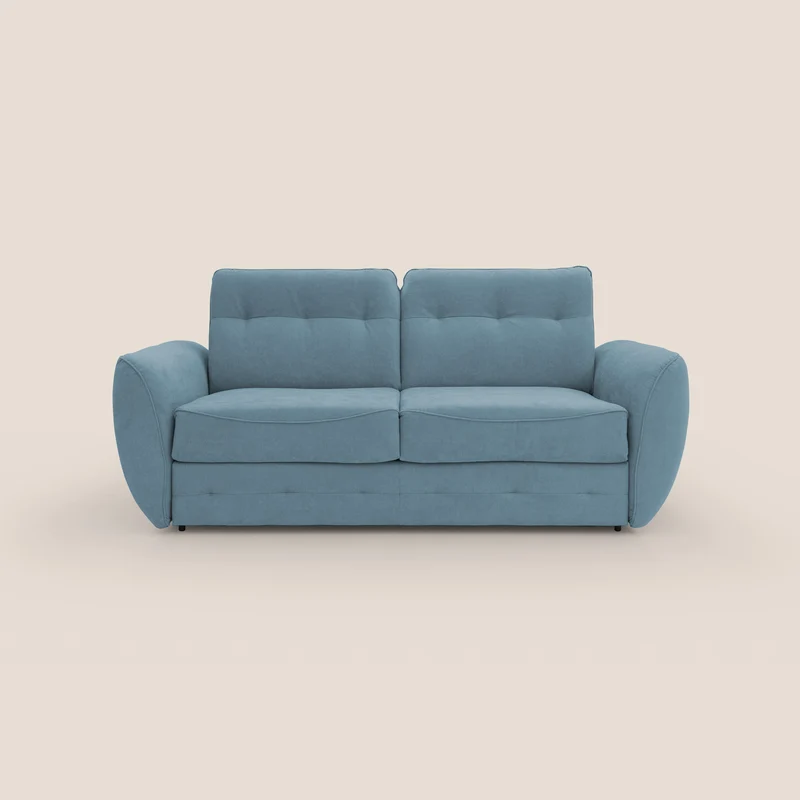 Zeus Divano letto scandinavo con schienale alto in tessuto impermeabile T02 carta da zucchero