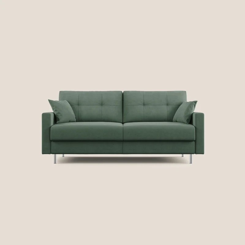 Megan divano letto matrimoniale in microfibra smacchiabile T11 verde