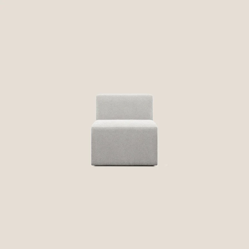 Nettuno modulo poltrona centrale in morbido tessuto bouclè T07 grigio