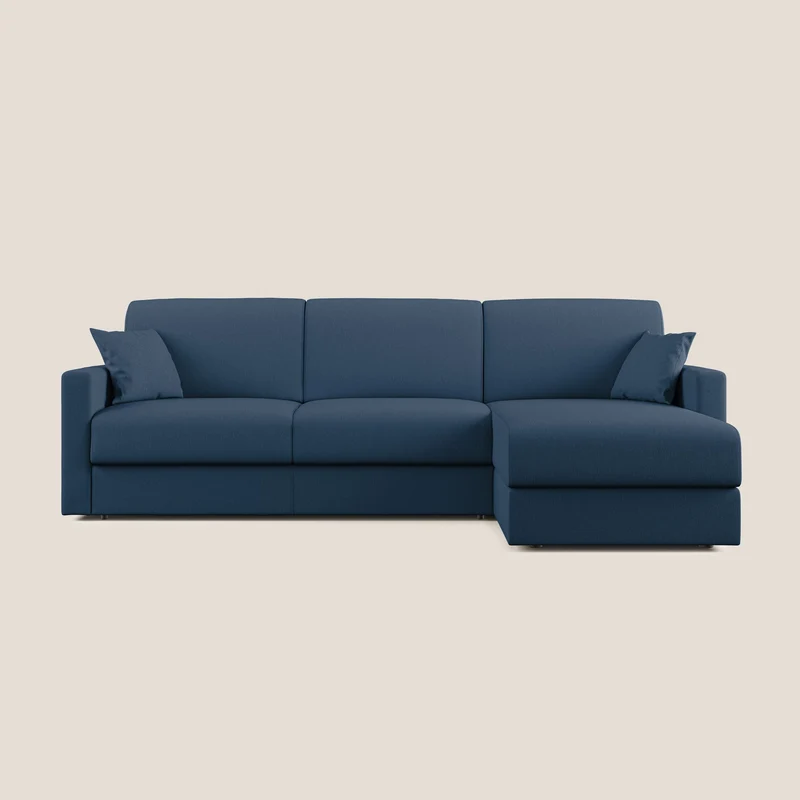 Chris Divano letto angolare 5 posti in tessuto impermeabile T13 blu