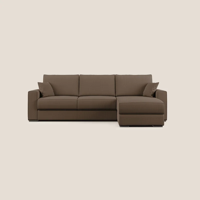 Dream Divano letto angolare in tessuto smacchiabile T05 marrone