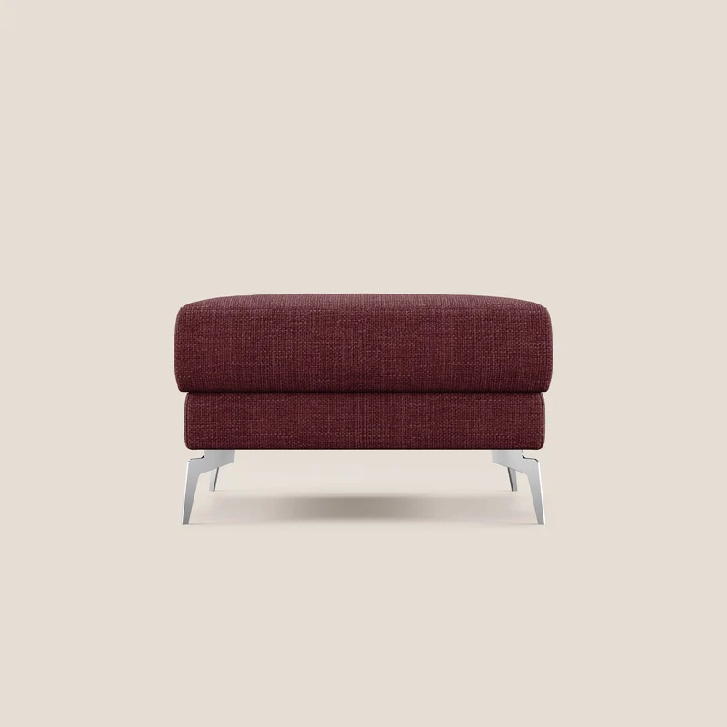 Star Pouf con piedini alti in tessuto impermeabile morbido intreccio T06 rosso