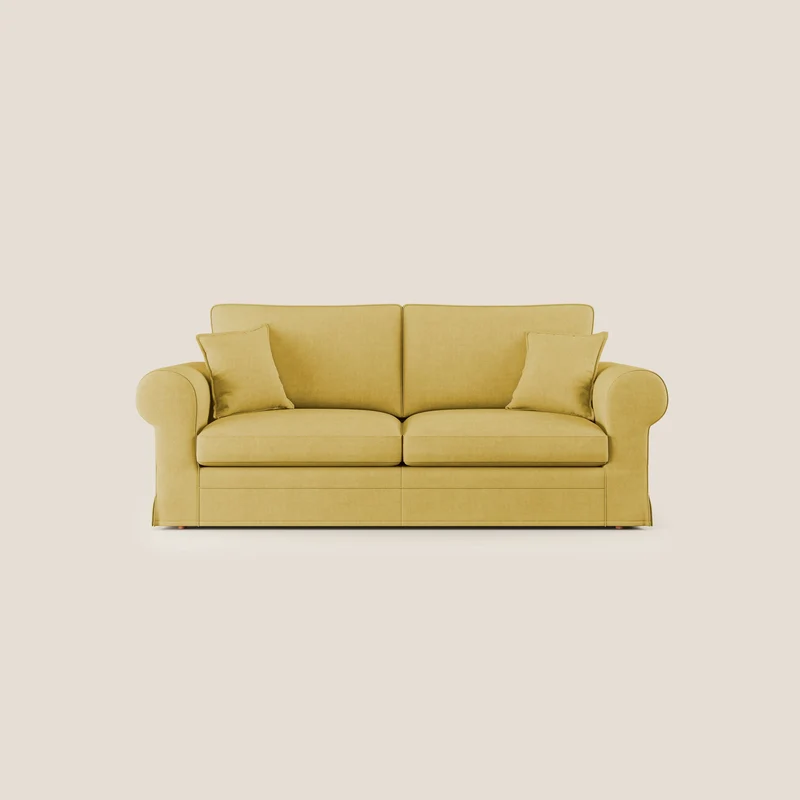 Lady divano classico in piuma d'oca realizzato con tessuto impermeabile T02 giallo