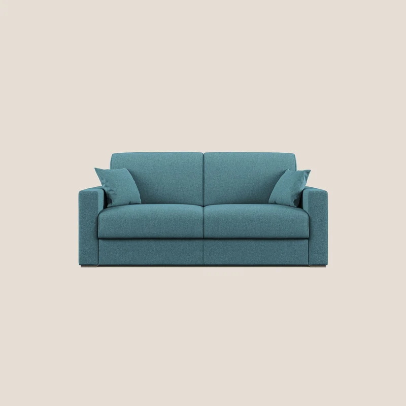 Best Divano letto matrimoniale in tessuto smacchiabile QuickClean T08 azzurro