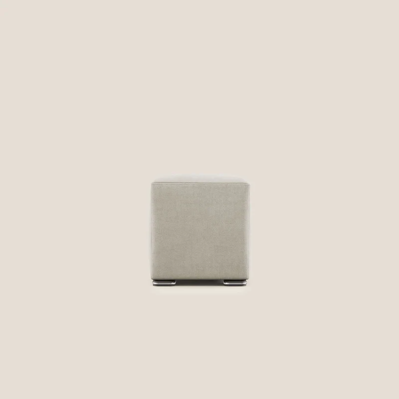 Cube pouf in tessuto morbido impermeabile T02 panna