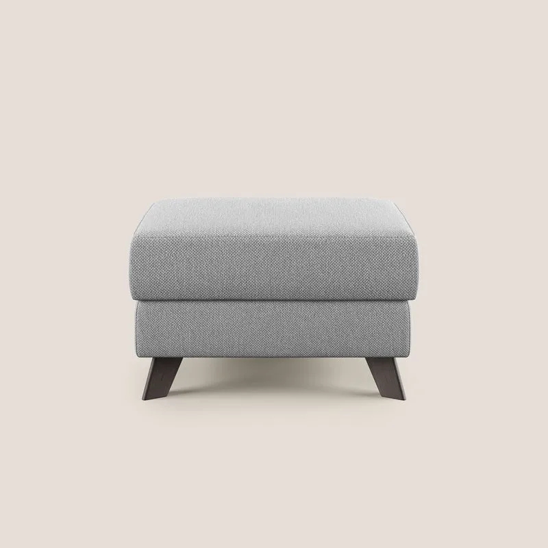 Moon Pouf contenitore e piedini alti in tessuto smacchiabile con acqua T05 grigio