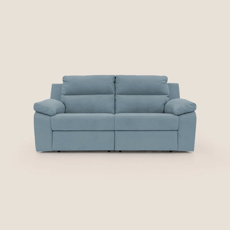 Romeo Divano relax con recliner elettrico in morbido tessuto impermeabile T02 carta da zucchero