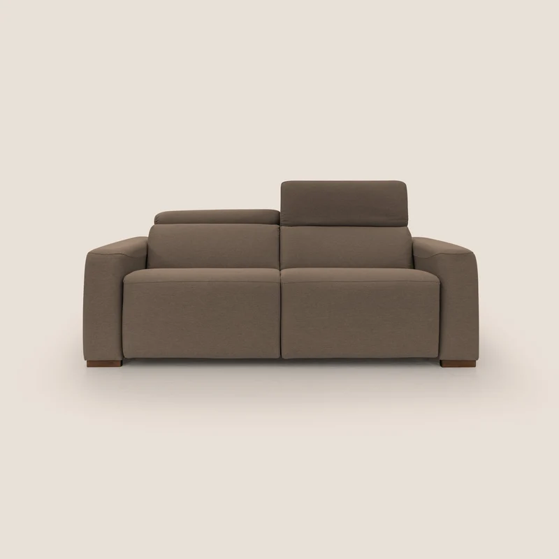 Poseidon divano letto + relax elettrico in tessuto smacchiabile impermeabile T05 marrone