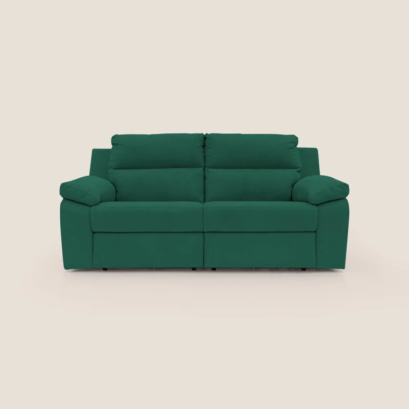 Romeo Divano relax con recliner elettrico in morbido tessuto impermeabile T02 verde