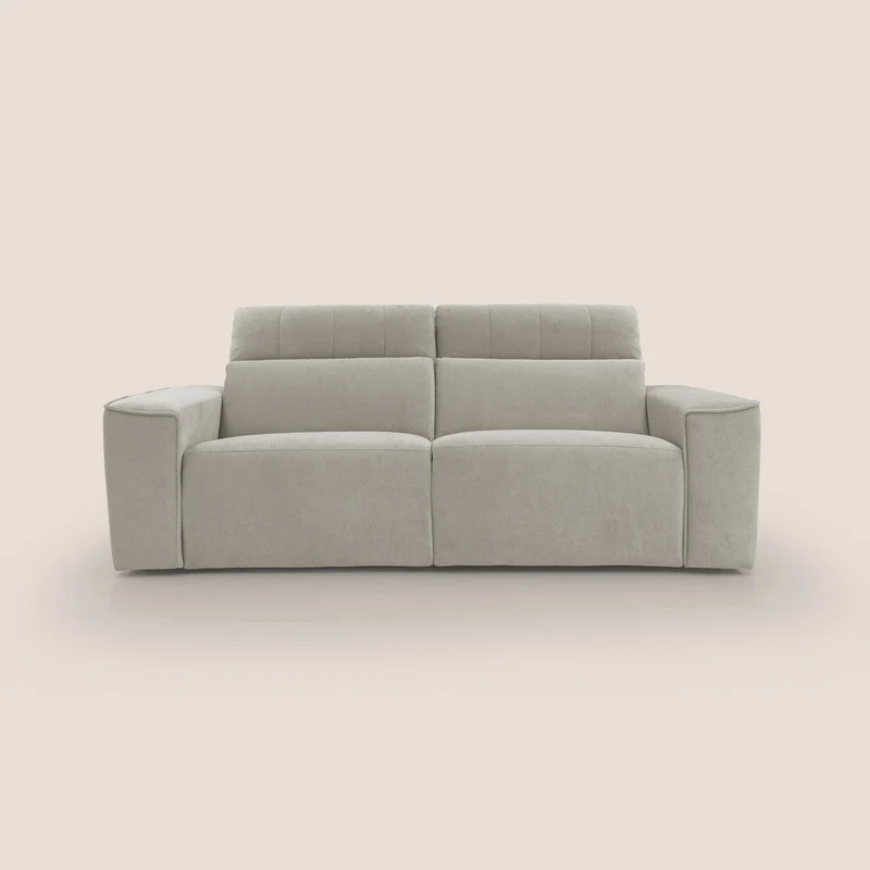 Clark Divano modulare con opzione relax elettrico in tessuto smacchiabile impermeabile T17 panna