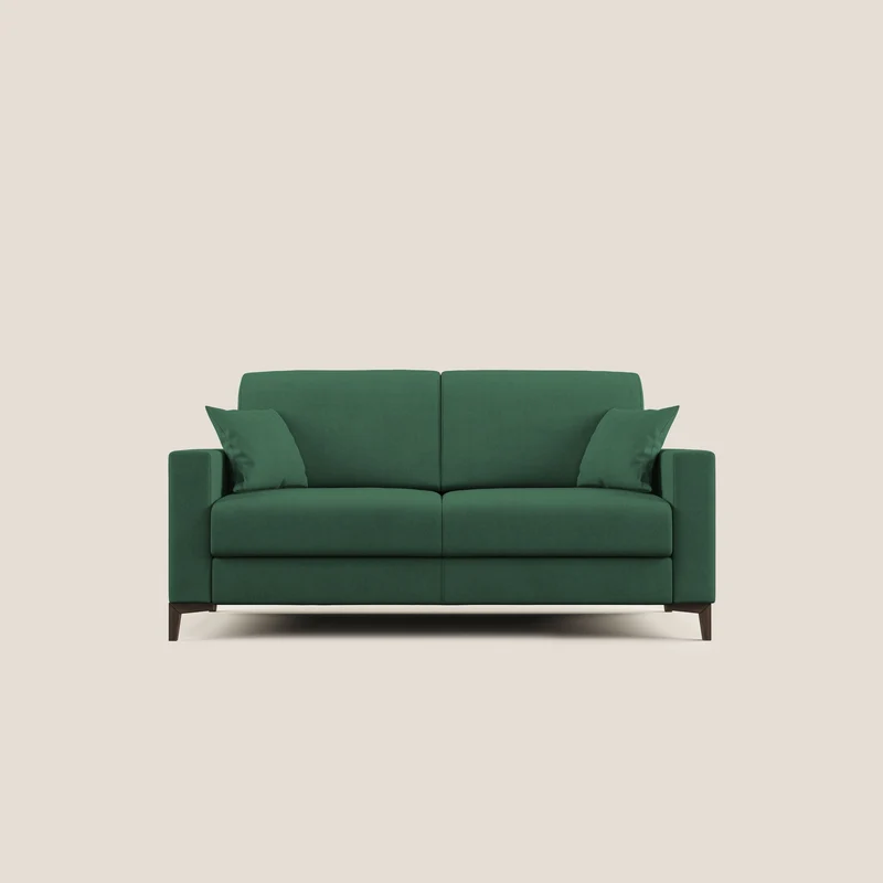 Kafka divano letto matrimoniale in morbido tessuto impermeabile T02 verde