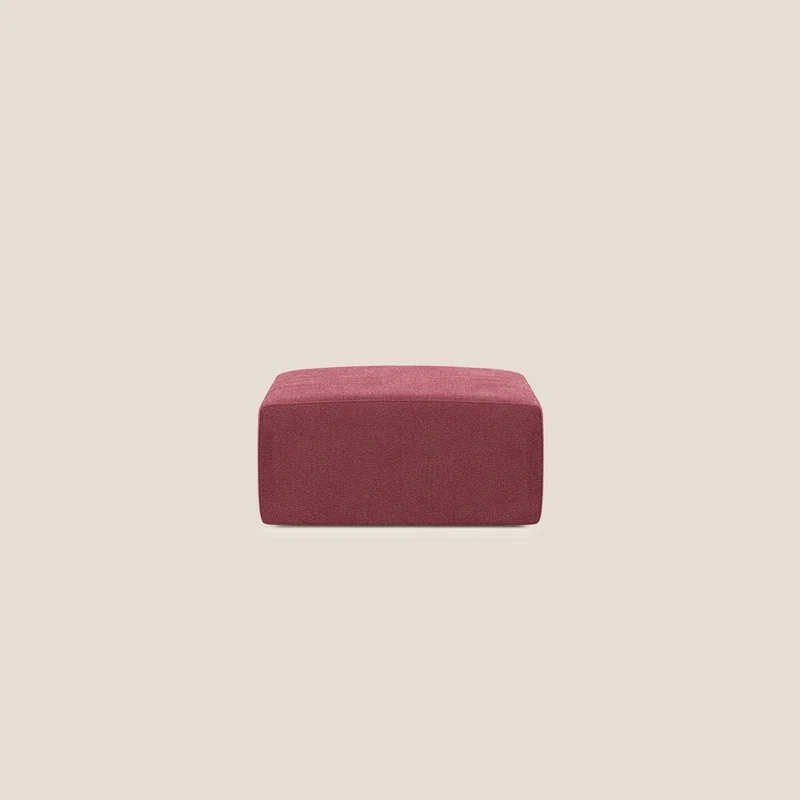 Nettuno modulo pouf in morbido tessuto bouclè T07 rosso