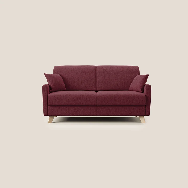 Edgar divano letto matrimoniale in tessuto felis impermeabile T03 rosso