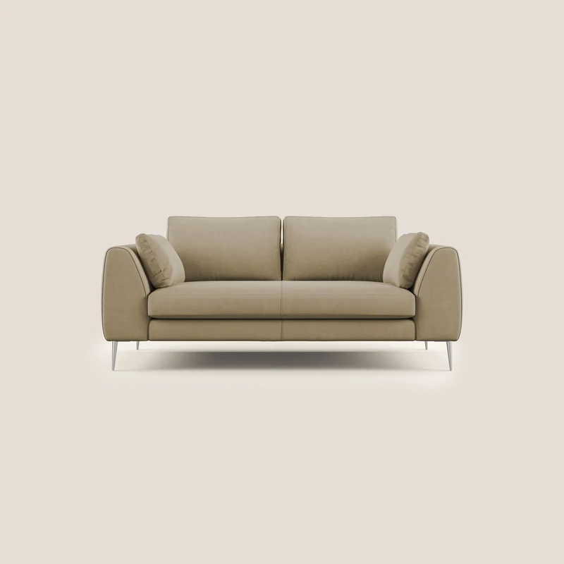 Plano divano moderno in microfibra tecnica smacchiabile T11 beige