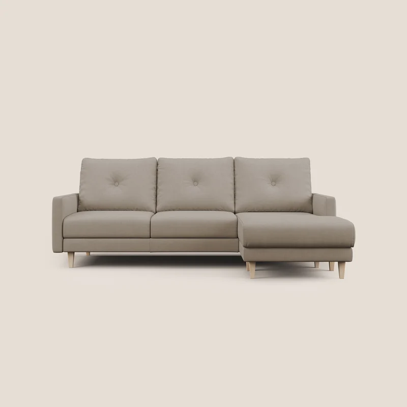 Matisse Divano angolare con sedute scorrevoli in tessuto morbido smacchiabile T17 beige