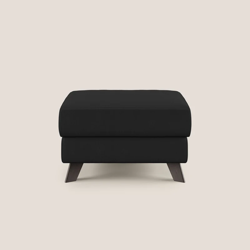 Moon Pouf contenitore e piedini alti in microfibra impermeabile T11 nero