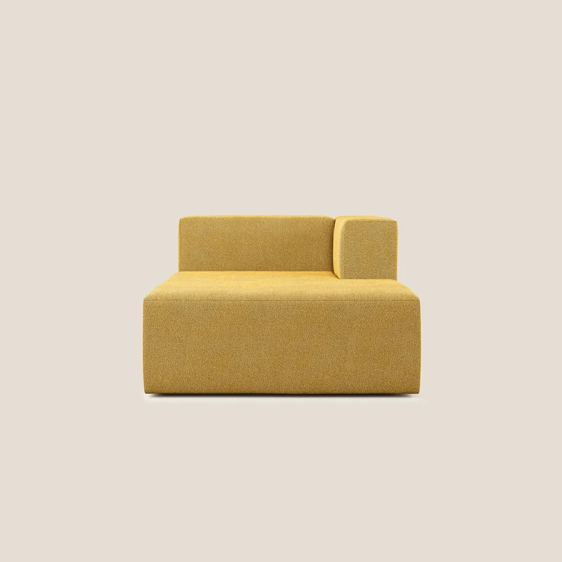 Nettuno modulo chaise longue in morbido tessuto bouclè T07 giallo