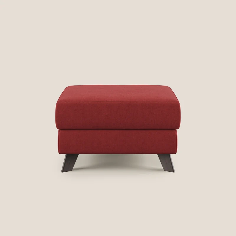 Moon Pouf contenitore e piedini alti in tessuto morbido impermeabile T02 rosso