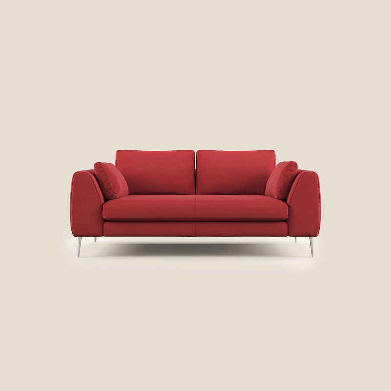 Plano divano moderno in microfibra tecnica smacchiabile T11 rosso
