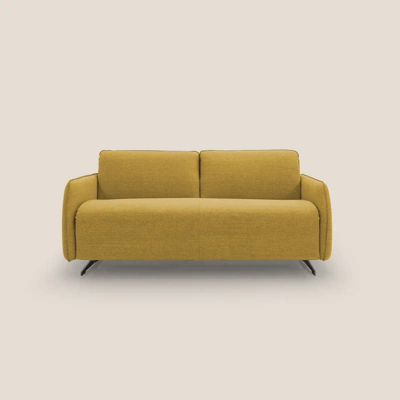 Texas Divano letto matrimoniale moderno in tessuto impermeabile T19 giallo