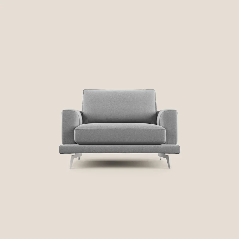 Dorian poltrona moderna in tessuto smacchiabile T05 grigio