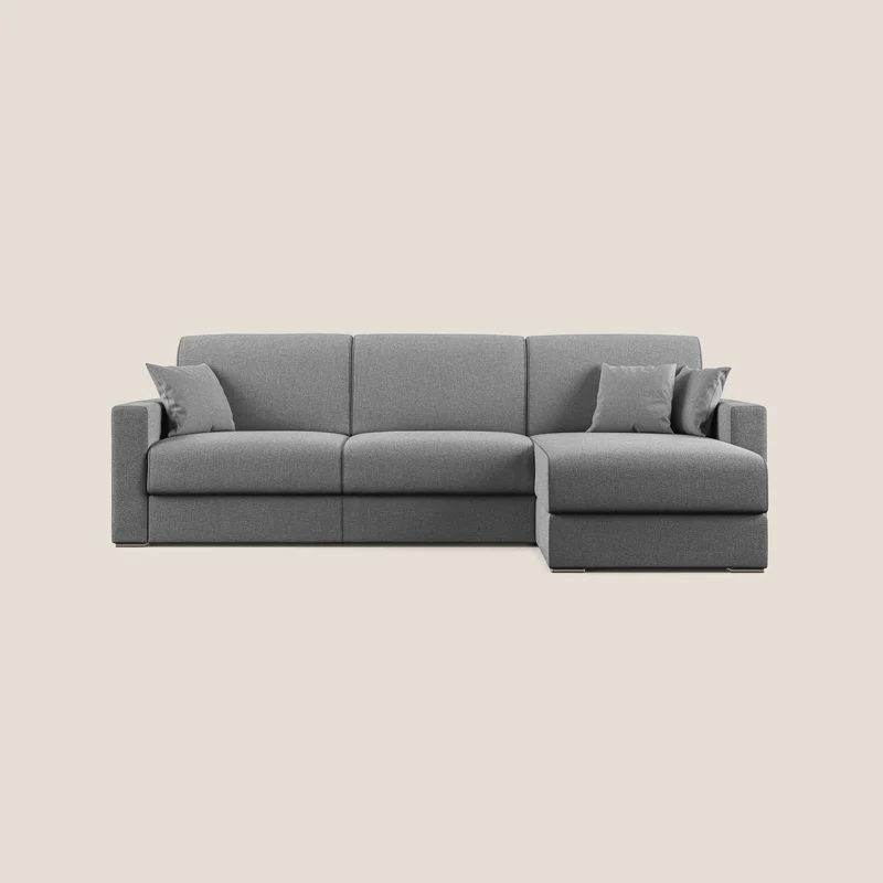 Best Divano letto angolare con penisola in tessuto smacchiabile QuickClean T08 grigio