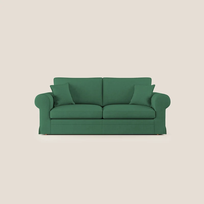 Lady divano classico in piuma d'oca realizzato con tessuto impermeabile T02 verde