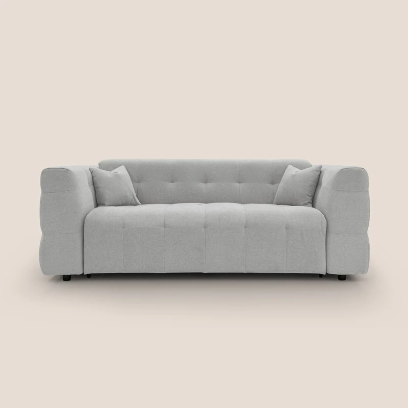 Tender Divano letto matrimoniale dal design innovativo in tessuto bouclet impermeabile T07 grigio
