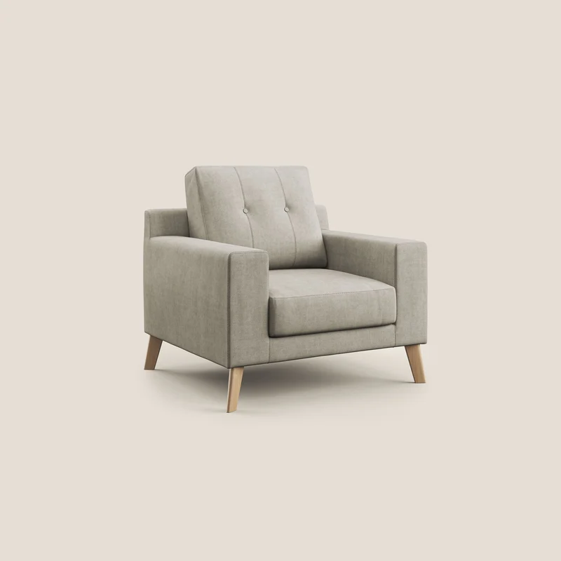 Danish poltroncina in tessuto morbido impermeabile T02 panna