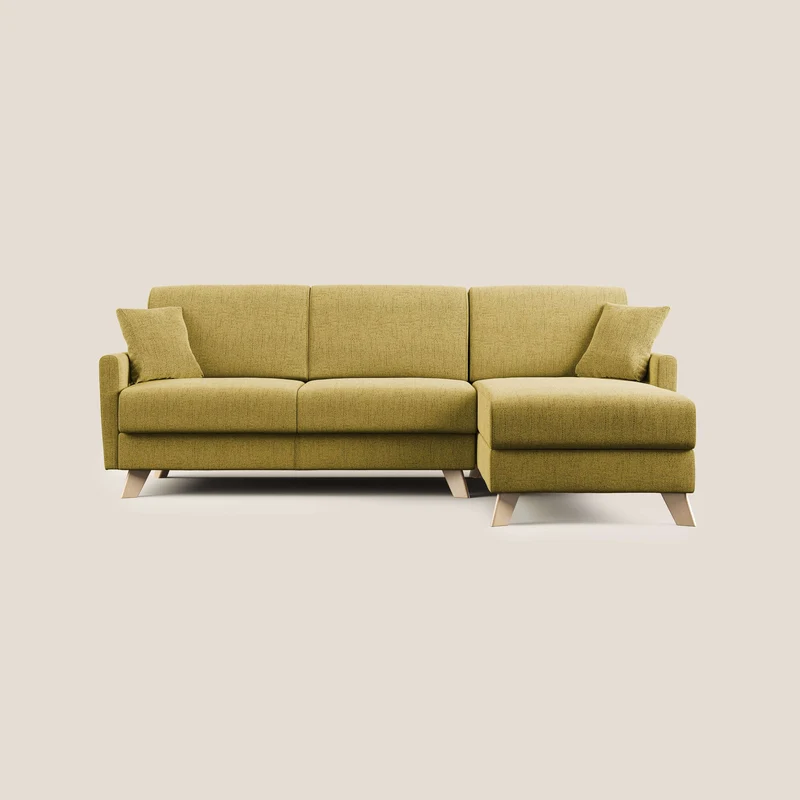 Edgar divano letto angolare in tessuto felis impermeabile T03 giallo