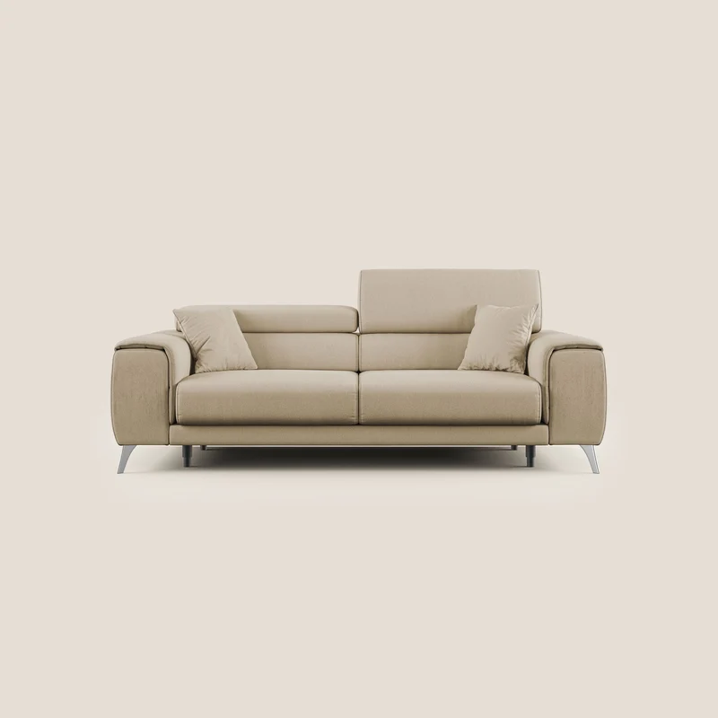 Fusion divano con sedute allungabili in tessuto smacchiabile T05 beige