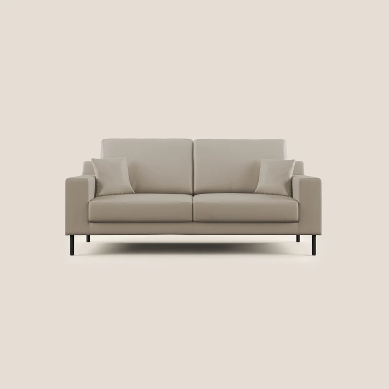 Uranio divano moderno lineare in Ecopelle impermeabile T04 beige