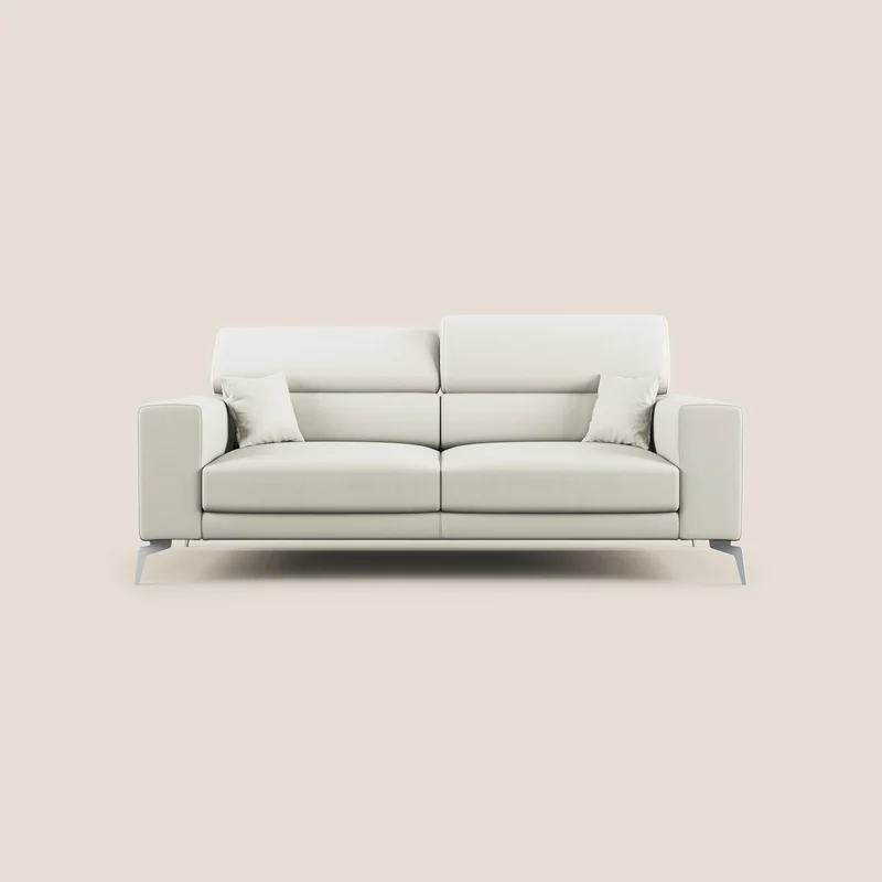 Blade Divano moderno con poggiatesta reclinabili in Ecopelle T04 bianco