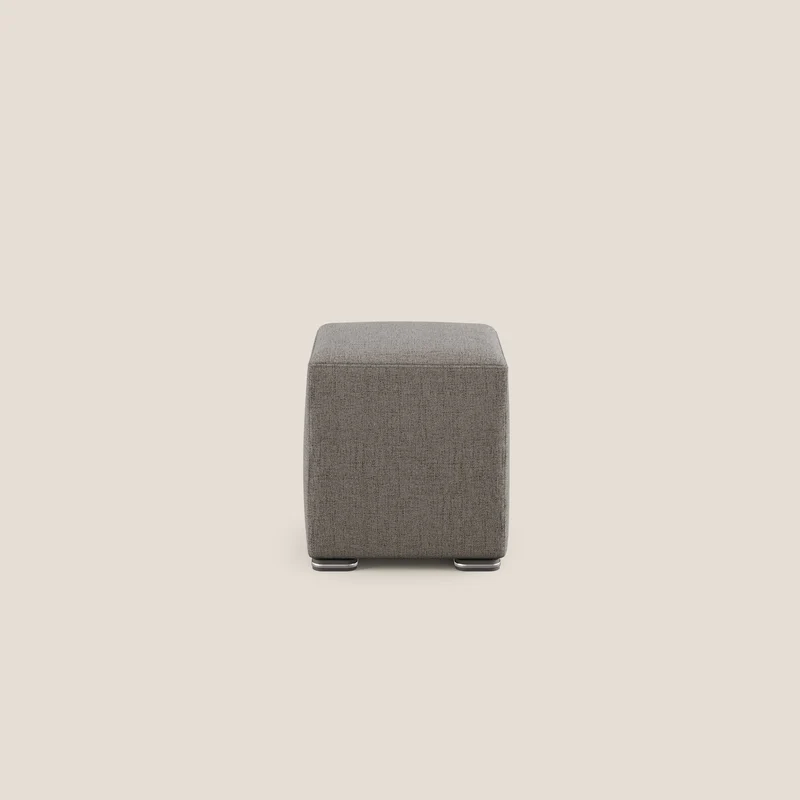 Cube pouf in tessuto morbido impermeabile T03 talpa