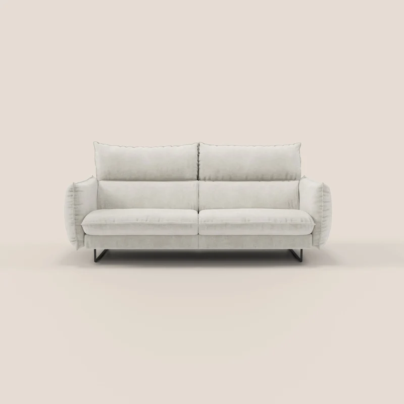 Monamour Divano dal design moderno con opzione relax elettrico in microfibra smacchiabile impermeabile T11 panna