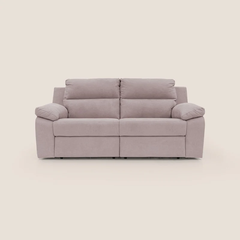 Romeo Divano relax con recliner elettrico in morbido tessuto impermeabile T02 rosa