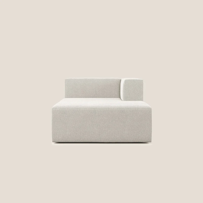 Nettuno modulo chaise longue in morbido tessuto bouclè T07 bianco
