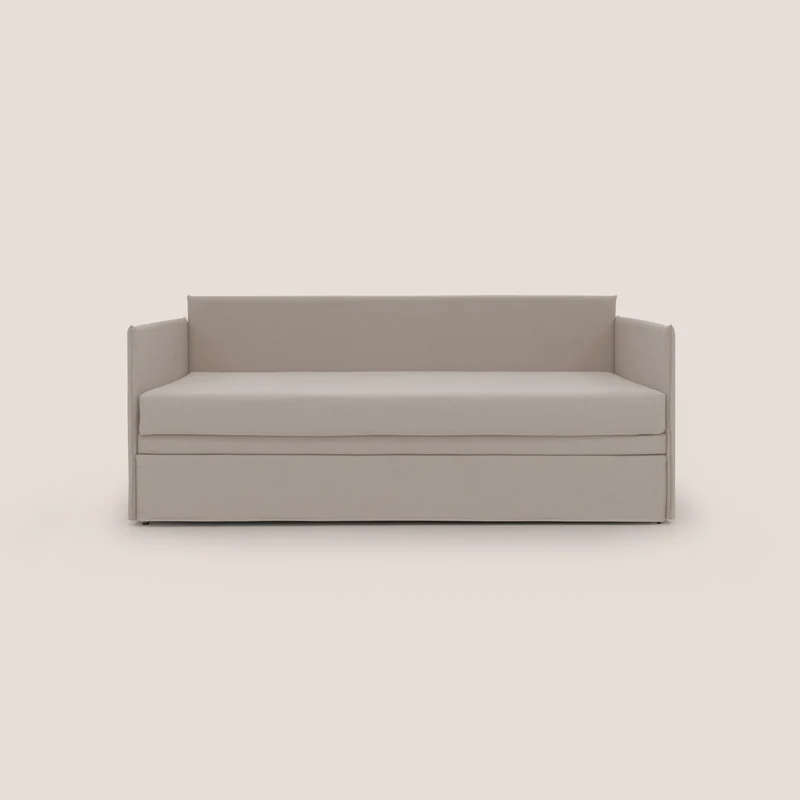 Brenta Divano duplex con doppio letto in tessuto simil cotone impermeabile T13 panna