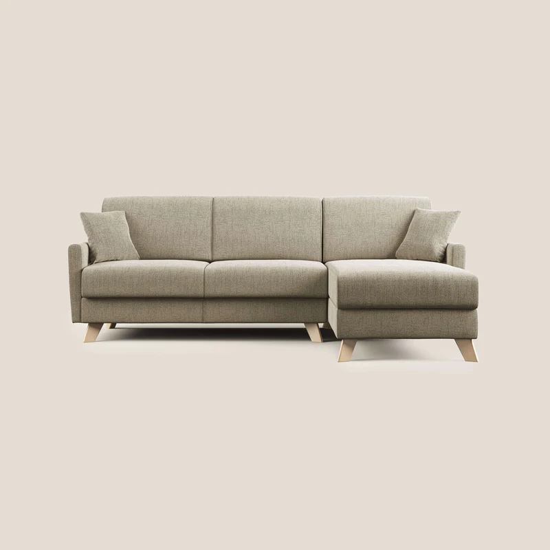 Edgar divano letto angolare in tessuto felis impermeabile T03 beige