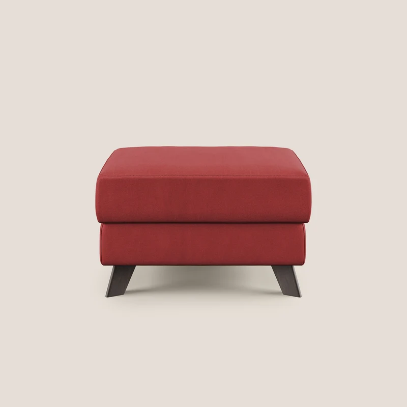 Moon Pouf contenitore e piedini alti in microfibra impermeabile T11 rosso