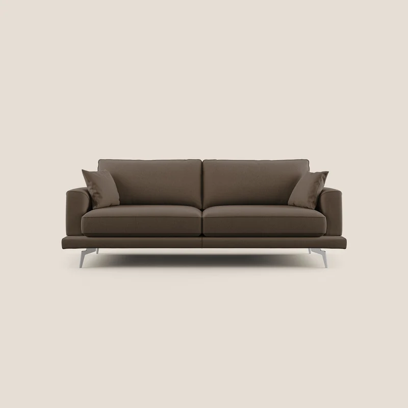 Dorian divano moderno in tessuto morbido antimacchia T05 marrone