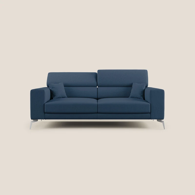 Blade Divano con poggiatesta reclinabili in tessuto impermeabile misto cotone T13 blu