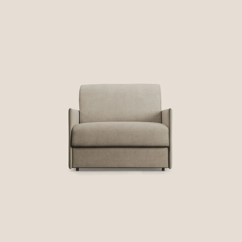 Evans poltrona letto in morbido tessuto impermeabile T02 beige
