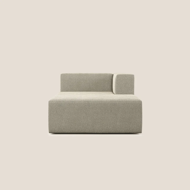 Nettuno modulo chaise longue in morbido tessuto bouclè T07 beige