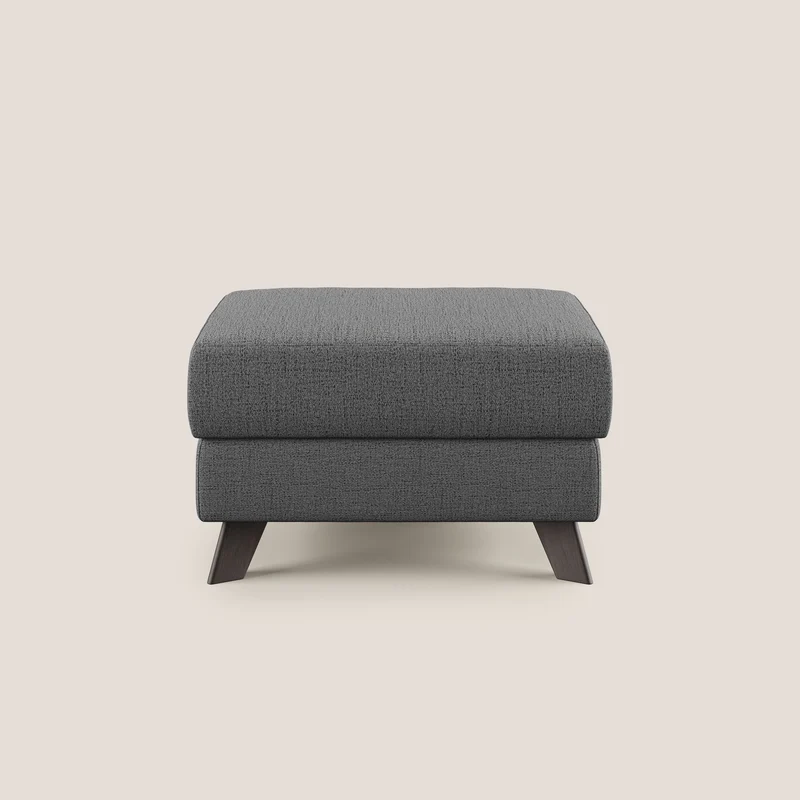 Moon Pouf contenitore e piedini alti in tessuto morbido impermeabile fiammato T03 grigio