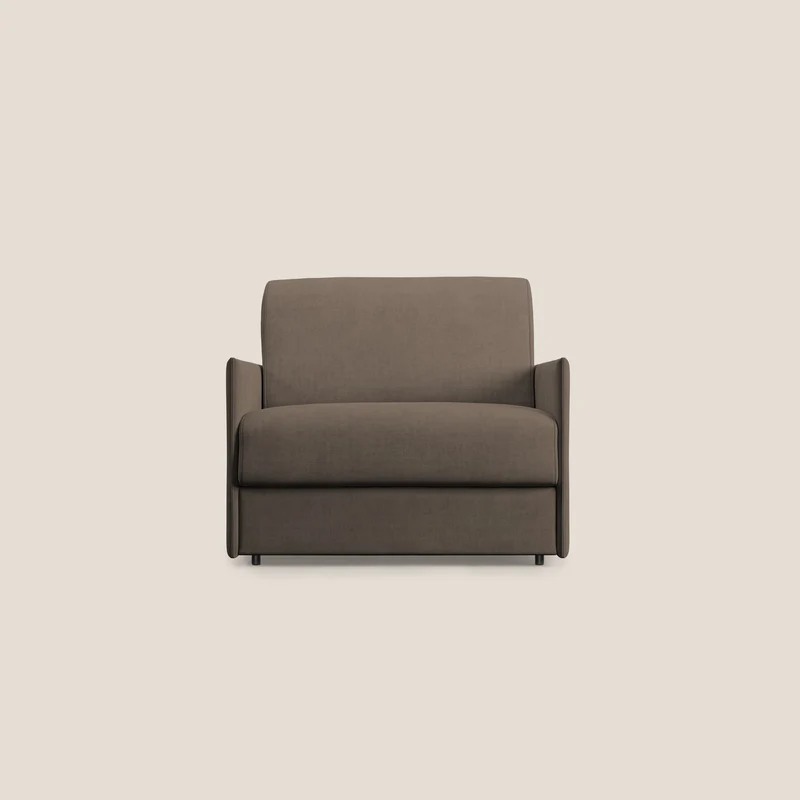 Evans poltrona letto in morbido tessuto impermeabile T02 marrone