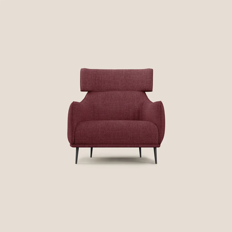 Zelda Poltroncina dal design moderno in morbido tessuto impermeabile T06 rosso